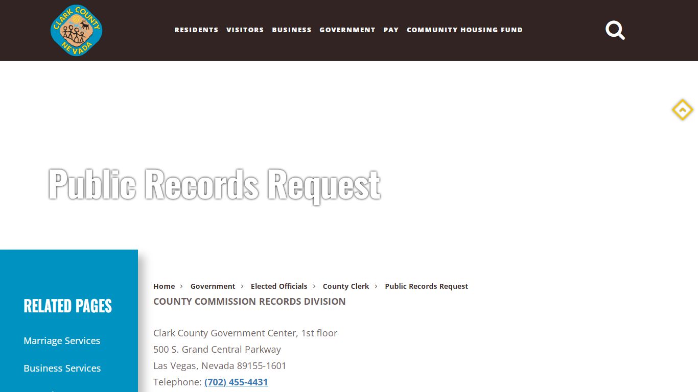 Public Records Request - Clark County, Nevada