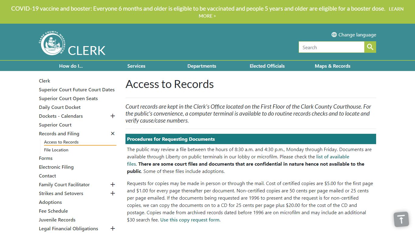 Access to Records | Clark County